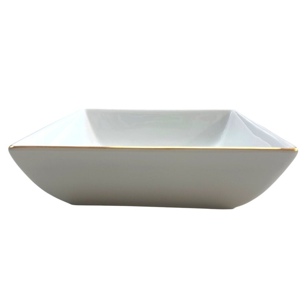 Charter Club Grand Buffet Fine Line Gold Trim Square Serving Bowl
